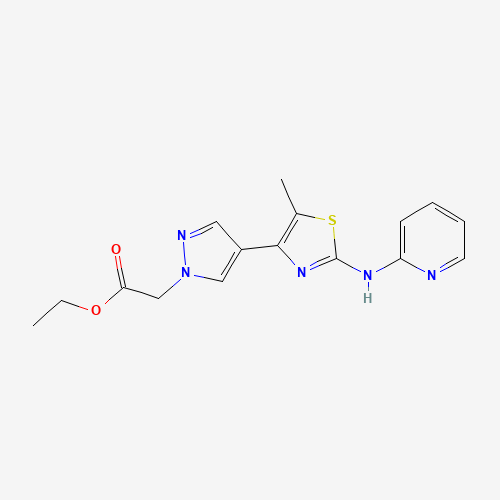 ethyl 2-[4-[5-methyl-2-(pyridin-2-ylamino)-1,3-thiazol-4-yl]pyrazol-1-yl]acetate (CAS: 1235314-14-3) - Related Chemical Product