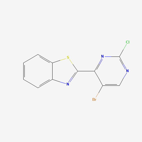 2-(5-bromo-2-chloropyrimidin-4-yl)-1,3-benzothiazole (CAS: 893433-77-7) - Chemical Structure and Molecular Formula 