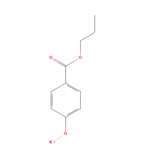 potassium;4-propoxycarbonylphenolate (CAS: 84930-16-5) - Chemical Structure and Molecular Formula 