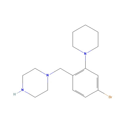 1-[(4-bromo-2-piperidin-1-ylphenyl)methyl]piperazine (CAS: 1460029-92-8) - Chemical Structure and Molecular Formula 