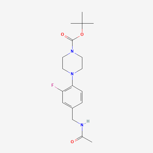 tert-butyl 4-[4-(acetamidomethyl)-2-fluorophenyl]piperazine-1-carboxylate (CAS: 1241568-69-3) - Chemical Structure and Molecular Formula 