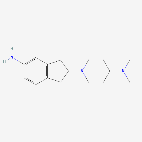 1-(5-amino-2,3-dihydro-1H-inden-2-yl)-N,N-dimethylpiperidin-4-amine (CAS: 1431325-10-8) - Chemical Structure and Molecular Formula 