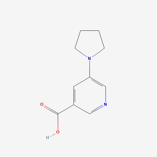 5-pyrrolidin-1-ylpyridine-3-carboxylic acid (CAS: 107946-76-9) - Chemical Structure and Molecular Formula 