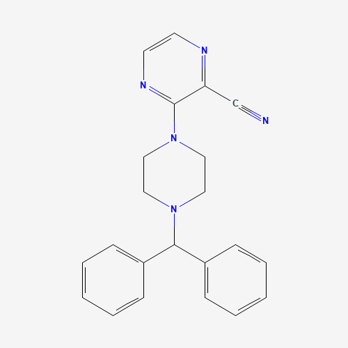3-(4-benzhydrylpiperazin-1-yl)pyrazine-2-carbonitrile (CAS: 845266-31-1) - Chemical Structure and Molecular Formula 
