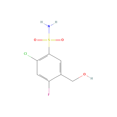 2-chloro-4-fluoro-5-(hydroxymethyl)benzenesulfonamide (CAS: 864083-11-4) - Chemical Structure and Molecular Formula 