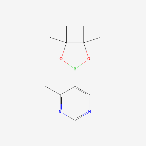 4-methyl-5-(4,4,5,5-tetramethyl-1,3,2-dioxaborolan-2-yl)pyrimidine (CAS: 1370001-96-9) - Chemical Structure and Molecular Formula 