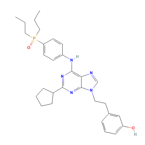 3-[2-[2-cyclopentyl-6-(4-dipropylphosphorylanilino)purin-9-yl]ethyl]phenol (CAS: 834894-21-2) - Related Chemical Product