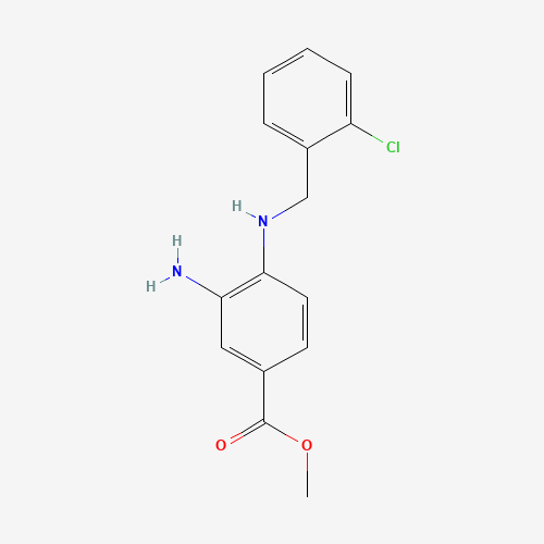 methyl 3-amino-4-[(2-chlorophenyl)methylamino]benzoate (CAS: 1168138-68-8) - Chemical Structure and Molecular Formula 
