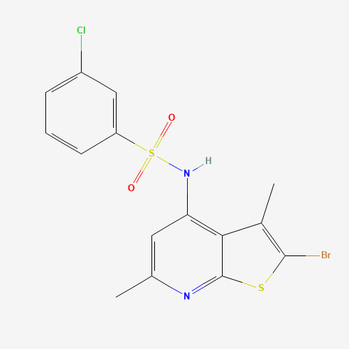N-(2-bromo-3,6-dimethylthieno[2,3-b]pyridin-4-yl)-3-chlorobenzenesulfonamide (CAS: 1312593-57-9) - Related Chemical Product
