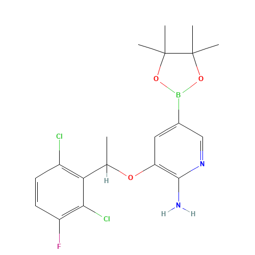 3-[1-(2,6-dichloro-3-fluorophenyl)ethoxy]-5-(4,4,5,5-tetramethyl-1,3,2-dioxaborolan-2-yl)pyridin-2-amine (CAS: 877399-08-1) - Related Chemical Product