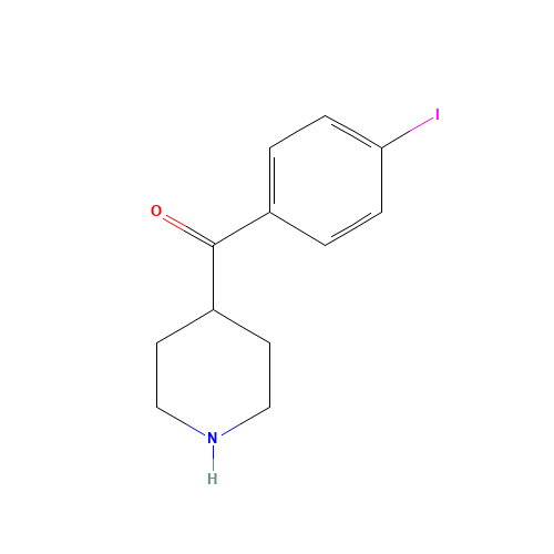 (4-iodophenyl)-piperidin-4-ylmethanone (CAS: 446020-76-4) - Chemical Structure and Molecular Formula 