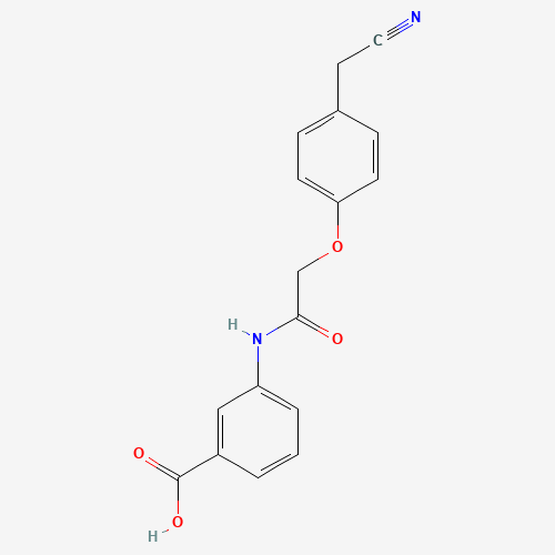 3-[[2-[4-(cyanomethyl)phenoxy]acetyl]amino]benzoic acid (CAS: 649774-21-0) - Chemical Structure and Molecular Formula 