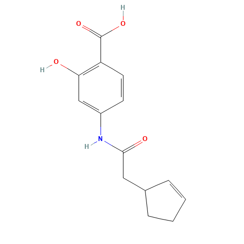 4-[(2-cyclopent-2-en-1-ylacetyl)amino]-2-hydroxybenzoic acid (CAS: 875234-91-6) - Chemical Structure and Molecular Formula 