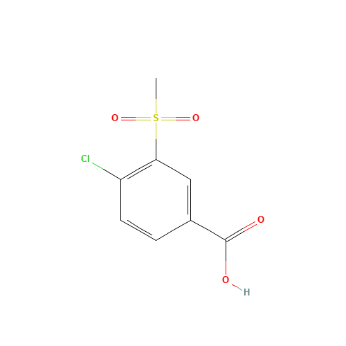 4-chloro-3-methylsulfonylbenzoic acid (CAS: 51522-07-7) - Chemical Structure and Molecular Formula 