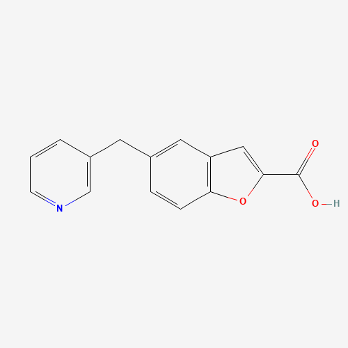 5-(pyridin-3-ylmethyl)-1-benzofuran-2-carboxylic acid (CAS: 85666-24-6) - Chemical Structure and Molecular Formula 
