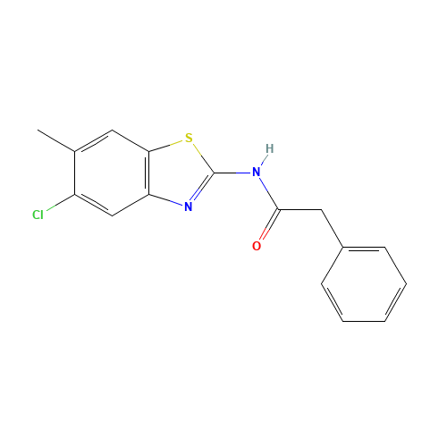 N-(5-chloro-6-methyl-1,3-benzothiazol-2-yl)-2-phenylacetamide (CAS: 639052-78-1) - Chemical Structure and Molecular Formula 