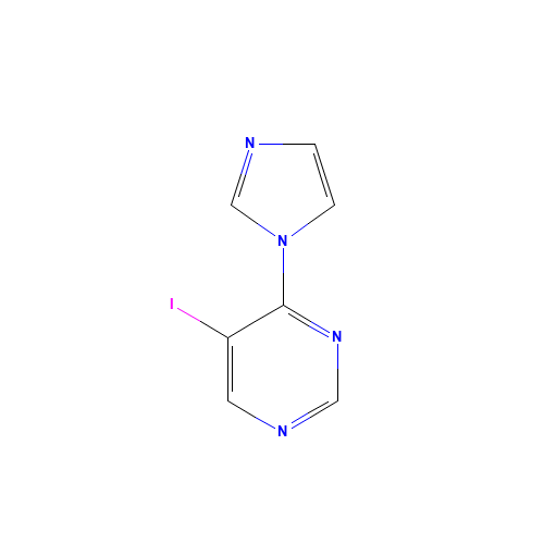 4-imidazol-1-yl-5-iodopyrimidine (CAS: 1428881-71-3) - Chemical Structure and Molecular Formula 