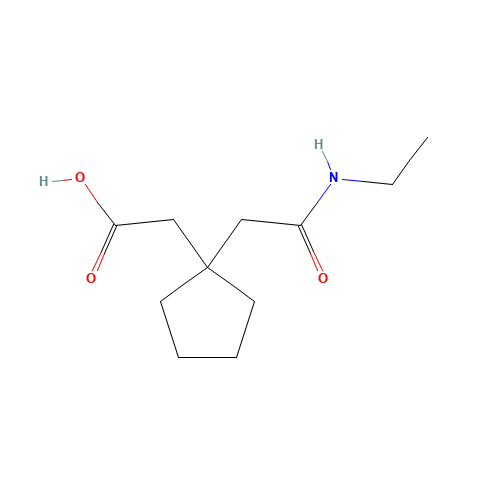 2-[1-[2-(ethylamino)-2-oxoethyl]cyclopentyl]acetic acid (CAS: 618414-88-3) - Chemical Structure and Molecular Formula 