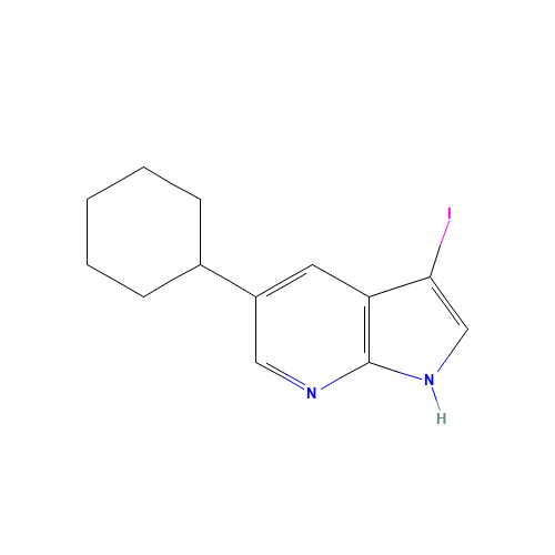 5-cyclohexyl-3-iodo-1H-pyrrolo[2,3-b]pyridine (CAS: 1046793-87-6) - Chemical Structure and Molecular Formula 