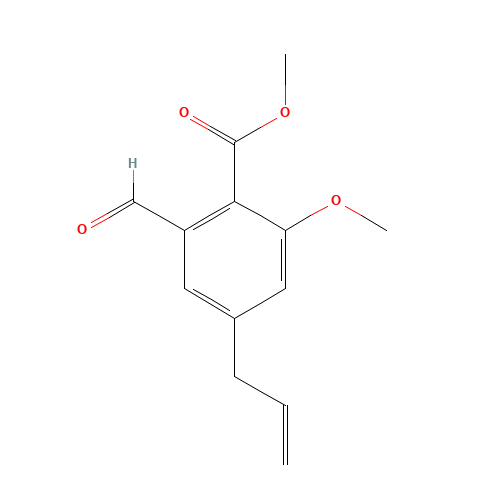 methyl 2-formyl-6-methoxy-4-prop-2-enylbenzoate (CAS: 1255208-48-0) - Chemical Structure and Molecular Formula 