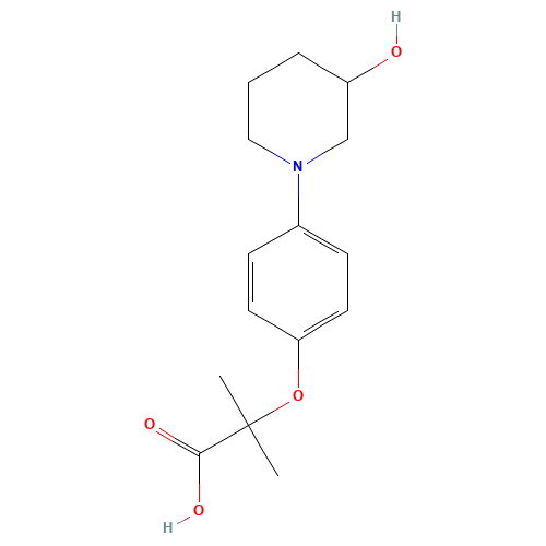 2-[4-(3-hydroxypiperidin-1-yl)phenoxy]-2-methylpropanoic acid (CAS: 39099-51-9) - Related Chemical Product