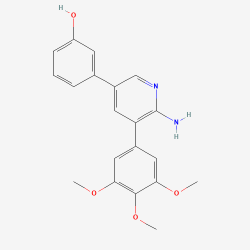 3-[6-amino-5-(3,4,5-trimethoxyphenyl)pyridin-3-yl]phenol (CAS: 1431985-92-0) - Chemical Structure and Molecular Formula 