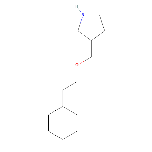 3-(2-cyclohexylethoxymethyl)pyrrolidine (CAS: 954220-61-2) - Chemical Structure and Molecular Formula 