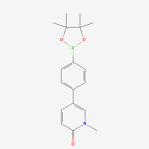 1-methyl-5-[4-(4,4,5,5-tetramethyl-1,3,2-dioxaborolan-2-yl)phenyl]pyridin-2-one (CAS: 1219741-55-5) - Chemical Structure and Molecular Formula 