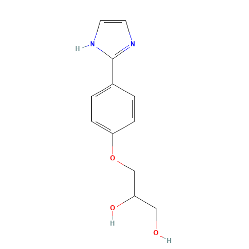 3-[4-(1H-imidazol-2-yl)phenoxy]propane-1,2-diol (CAS: 85613-28-1) - Chemical Structure and Molecular Formula 