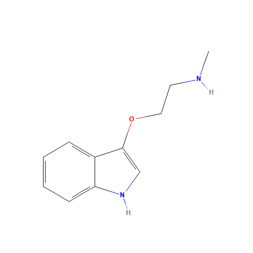 2-(1H-indol-3-yloxy)-N-methylethanamine (CAS: 775516-65-9) - Chemical Structure and Molecular Formula 