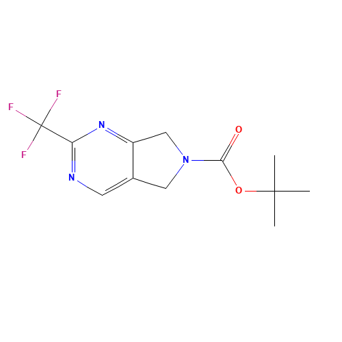 tert-butyl 2-(trifluoromethyl)-5,7-dihydropyrrolo[3,4-d]pyrimidine-6-carboxylate (CAS: 905274-03-5) - Chemical Structure and Molecular Formula 