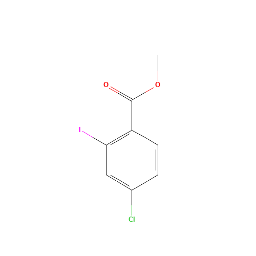 methyl 4-chloro-2-iodobenzoate (CAS: 181765-85-5) - Chemical Structure and Molecular Formula 