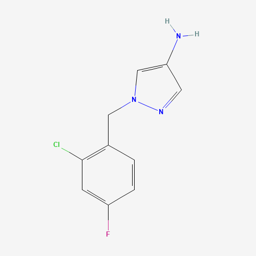 1-[(2-chloro-4-fluorophenyl)methyl]pyrazol-4-amine (CAS: 1002033-29-5) - Chemical Structure and Molecular Formula 