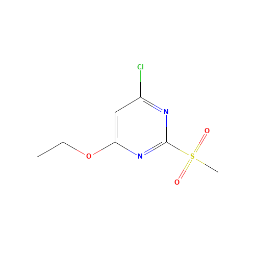 4-chloro-6-ethoxy-2-methylsulfonylpyrimidine (CAS: 142596-33-6) - Chemical Structure and Molecular Formula 