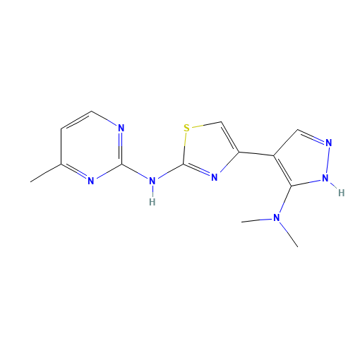 4-[5-(dimethylamino)-1H-pyrazol-4-yl]-N-(4-methylpyrimidin-2-yl)-1,3-thiazol-2-amine (CAS: 1235313-22-0) - Related Chemical Product