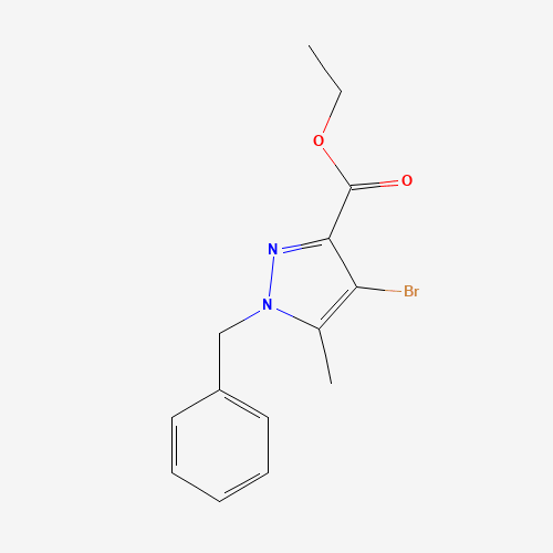 ethyl 1-benzyl-4-bromo-5-methylpyrazole-3-carboxylate (CAS: 1262415-66-6) - Chemical Structure and Molecular Formula 