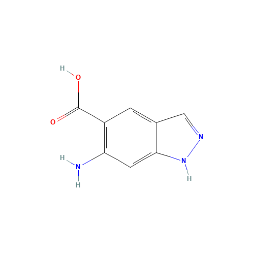 6-amino-1H-indazole-5-carboxylic acid (CAS: 75844-33-6) - Chemical Structure and Molecular Formula 
