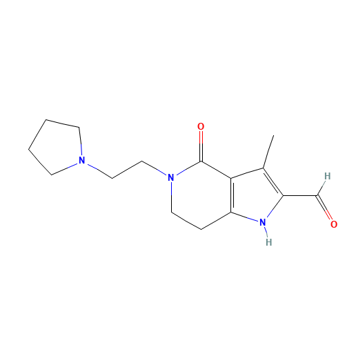 3-methyl-4-oxo-5-(2-pyrrolidin-1-ylethyl)-6,7-dihydro-1H-pyrrolo[3,2-c]pyridine-2-carbaldehyde (CAS: 945381-66-8) - Related Chemical Product