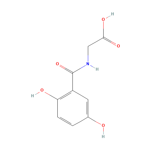 2-[(2,5-dihydroxybenzoyl)amino]acetic acid (CAS: 25351-24-0) - Chemical Structure and Molecular Formula 