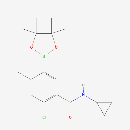 2-chloro-N-cyclopropyl-4-methyl-5-(4,4,5,5-tetramethyl-1,3,2-dioxaborolan-2-yl)benzamide (CAS: 1019918-90-1) - Chemical Structure and Molecular Formula 