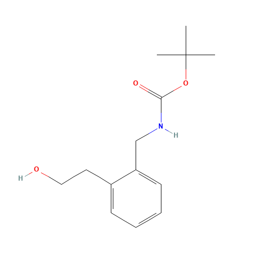 tert-butyl N-[[2-(2-hydroxyethyl)phenyl]methyl]carbamate (CAS: 496917-85-2) - Chemical Structure and Molecular Formula 