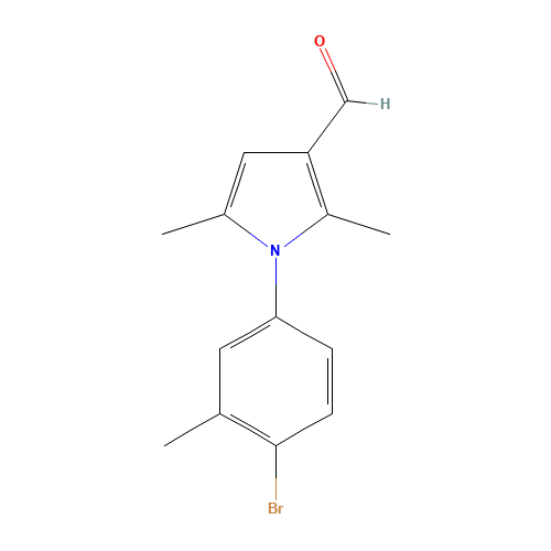 1-(4-bromo-3-methylphenyl)-2,5-dimethylpyrrole-3-carbaldehyde (CAS: 347331-84-4) - Chemical Structure and Molecular Formula 