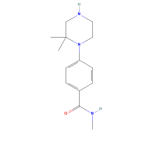 4-(2,2-dimethylpiperazin-1-yl)-N-methylbenzamide (CAS: 1263387-53-6) - Chemical Structure and Molecular Formula 