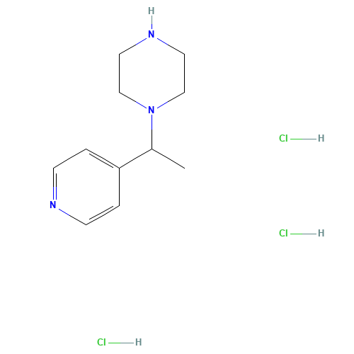 1-(1-pyridin-4-ylethyl)piperazine;trihydrochloride (CAS: 521914-40-9) - Chemical Structure and Molecular Formula 