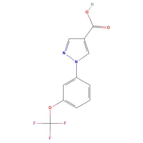 1-[3-(trifluoromethoxy)phenyl]pyrazole-4-carboxylic acid (CAS: 1260773-08-7) - Chemical Structure and Molecular Formula 