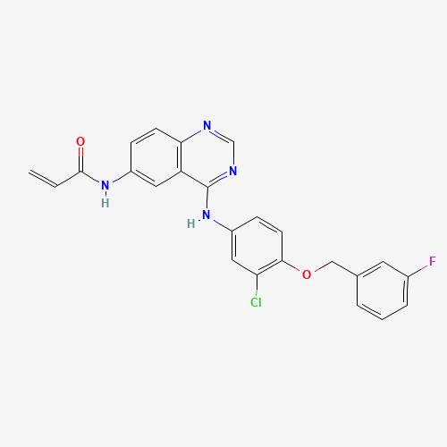 N-[4-[3-chloro-4-[(3-fluorophenyl)methoxy]anilino]quinazolin-6-yl]prop-2-enamide (CAS: 897383-62-9) - Related Chemical Product