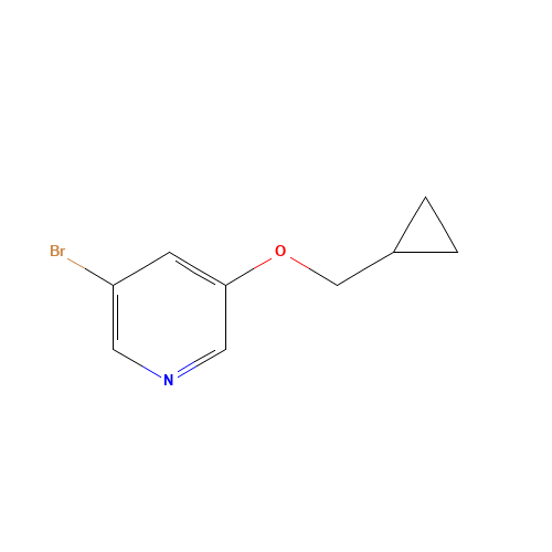 3-bromo-5-(cyclopropylmethoxy)pyridine (CAS: 1383133-14-9) - Chemical Structure and Molecular Formula 
