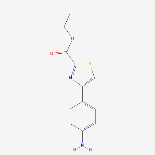 ethyl 4-(4-aminophenyl)-1,3-thiazole-2-carboxylate (CAS: 491577-82-3) - Chemical Structure and Molecular Formula 