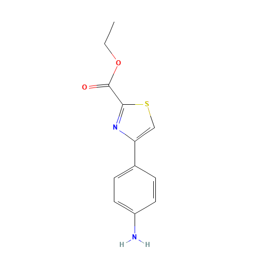 ethyl 4-(4-aminophenyl)-1,3-thiazole-2-carboxylate (CAS: 491577-82-3) - Chemical Structure and Molecular Formula 