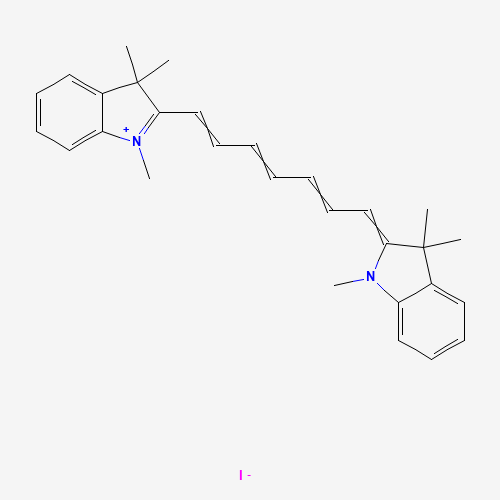 1,3,3-trimethyl-2-[7-(1,3,3-trimethylindol-1-ium-2-yl)hepta-2,4,6-trienylidene]indole;iodide (CAS: 19764-96-6) - Chemical Structure and Molecular Formula 